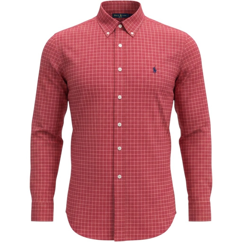 Ralph Lauren Blake Large Red Green Tattersall Check Cotton Button Down Shirt